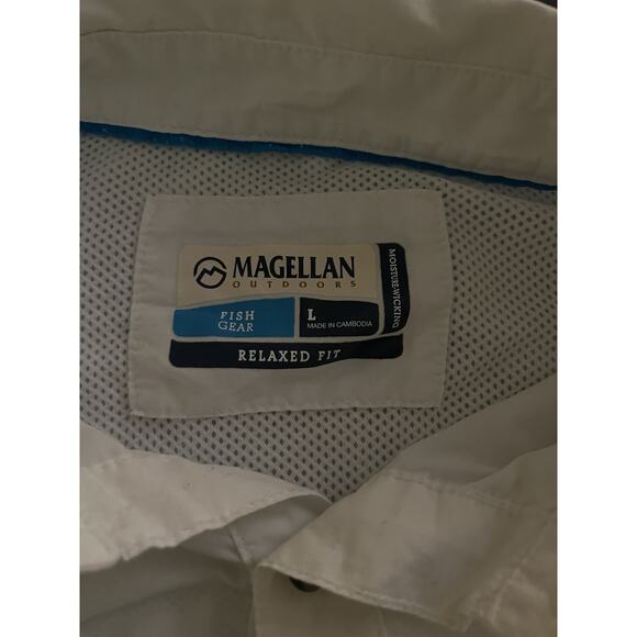 Magellan Outdoors Men’s Large Fishing Shirt White |Vented | Outdoors | Boating - Picture 3 of 9